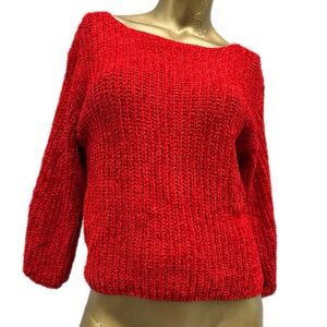 Rayon blend Vintage Liz Claiborne Chenille Knit Sweater 3/4 Sleeve, S Hong Kong